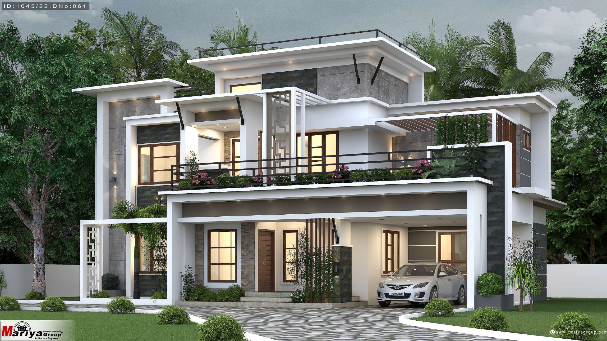 Modern home exterior by mariya home builders