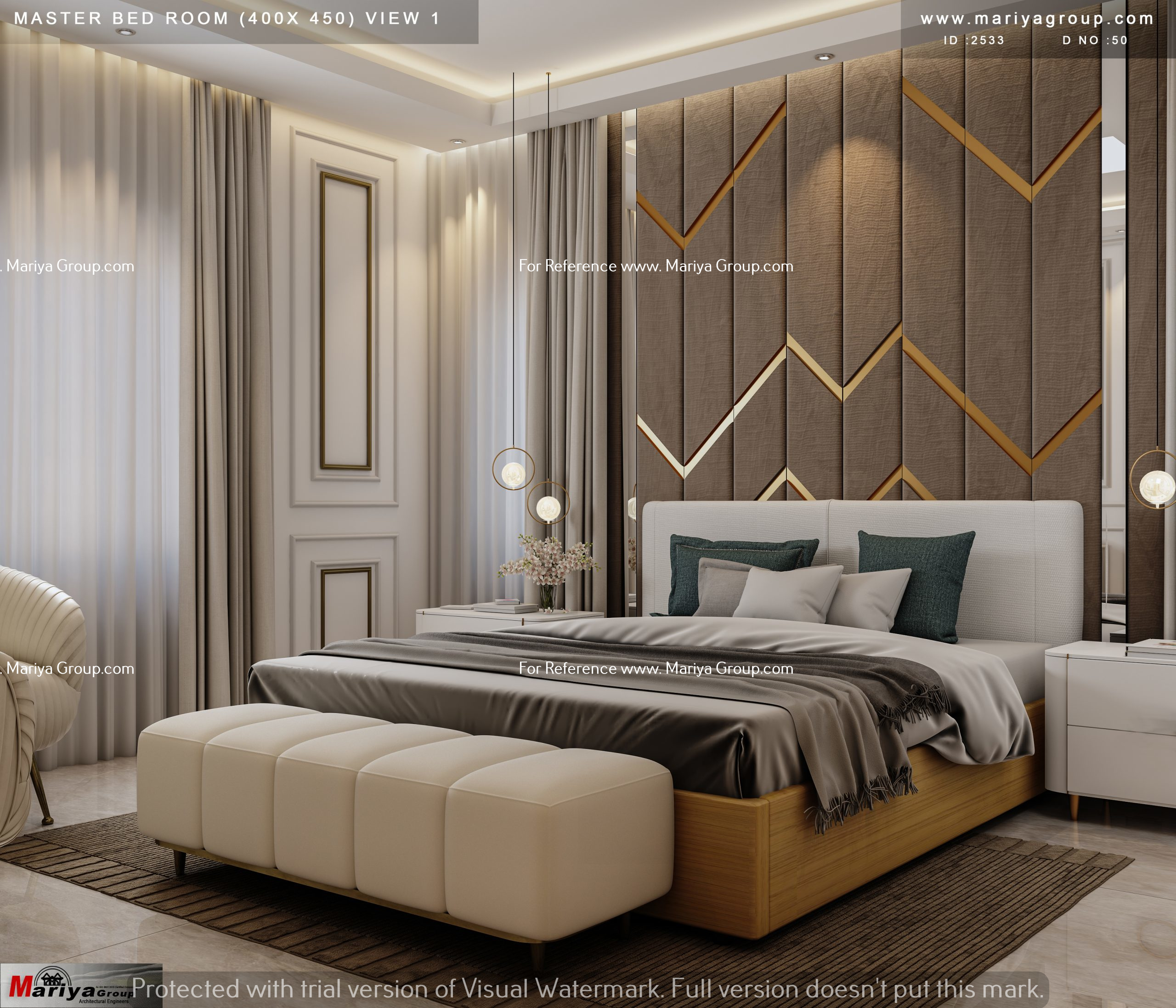 bedroom interior designed by top architects in Kerala 