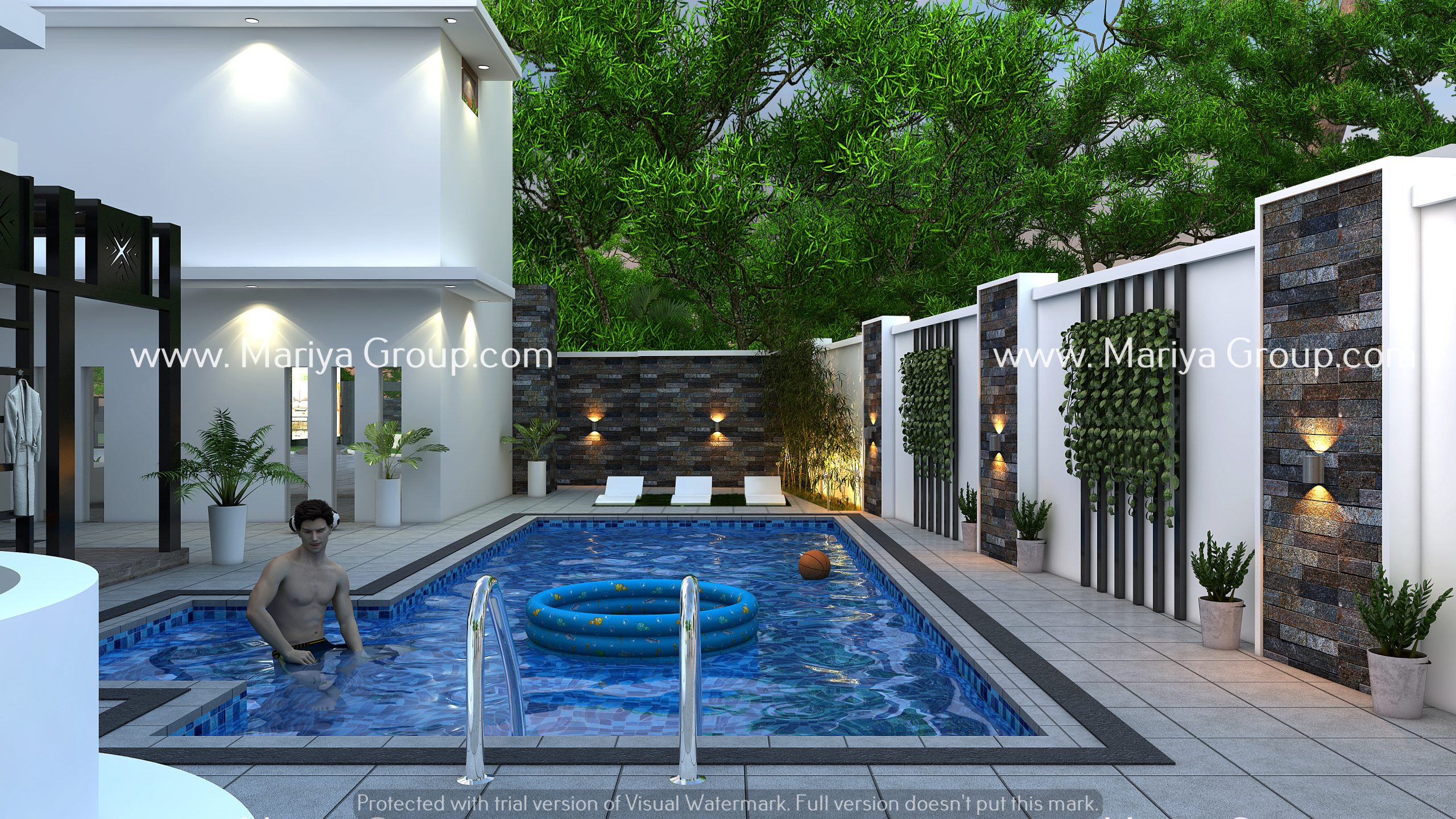 privet swimming pool, home landscape design